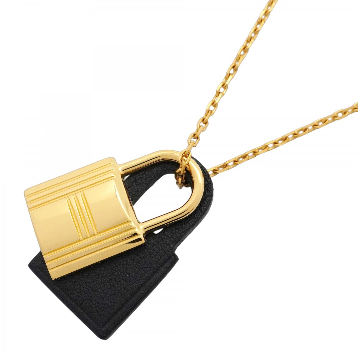 ★最終価格【5jmb0124】エルメス ネックレス オーケリー GPメッキ レザー ゴールド ブラック【中古】レディース拍卖