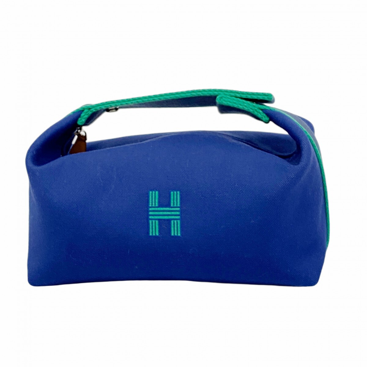 ★最終価格【5mc3015】エルメス ポーチ ブリッド ア ブラック キャンバス ネイビー シルバー金具【中古】レディース拍卖