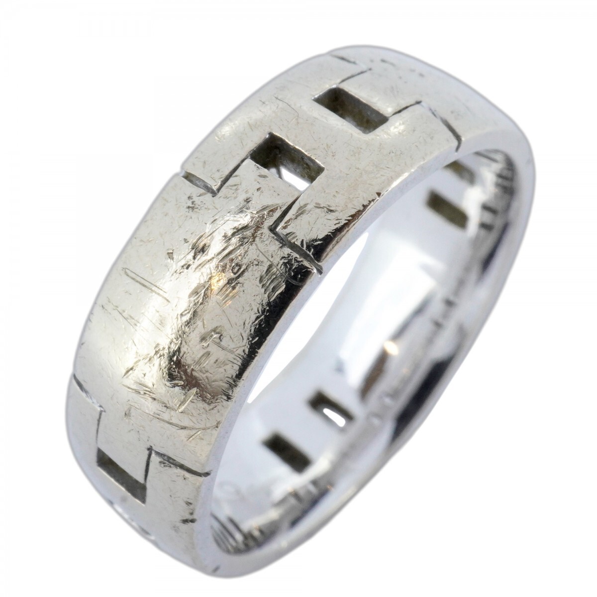 【5jmb0720】エルメス リング ヘラクレス K18WG ホワイトゴールド #57【中古】メンズ拍卖