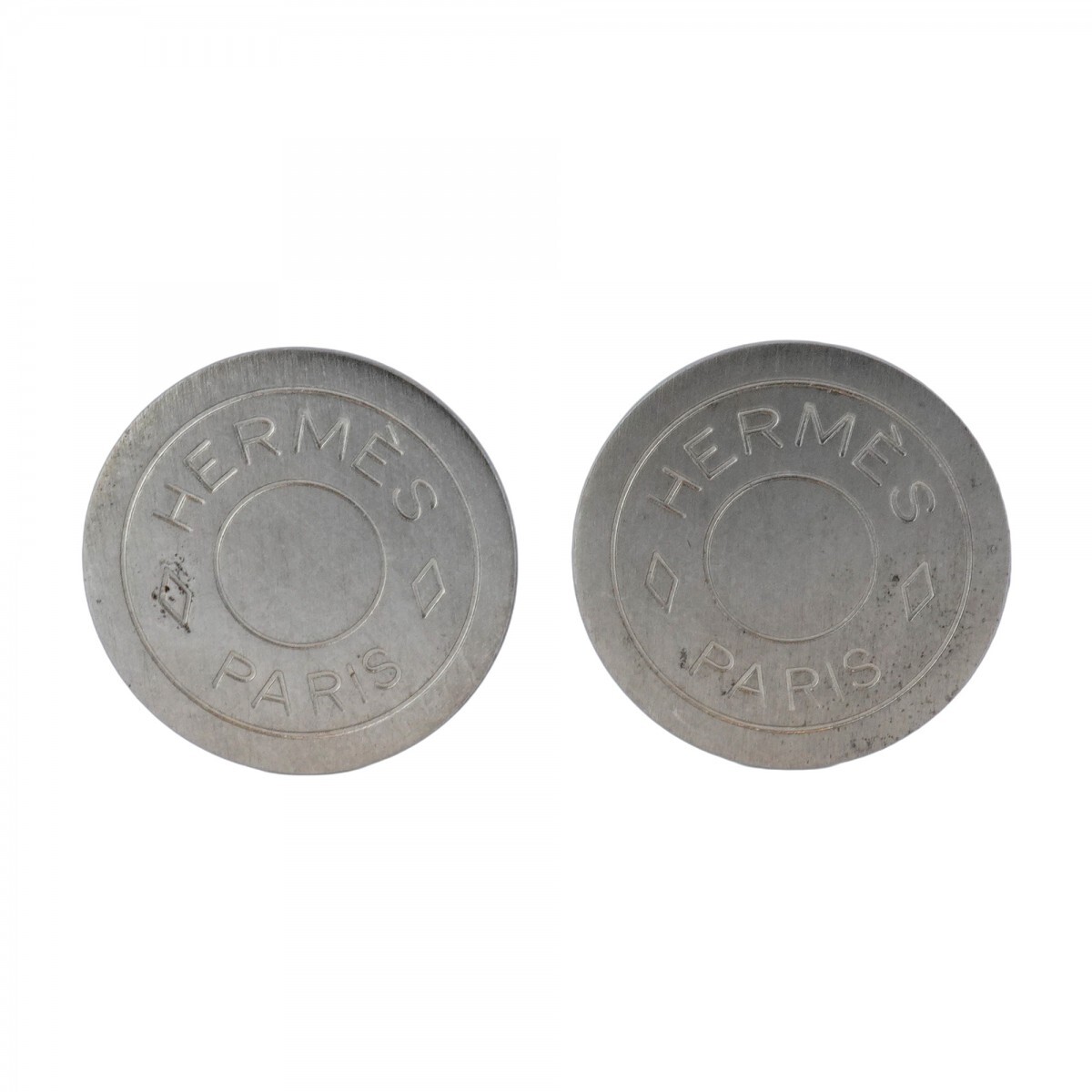 【5jmb0705】エルメス イヤリング セリエ 丸型 サークル メタル シルバー【中古】レディース拍卖