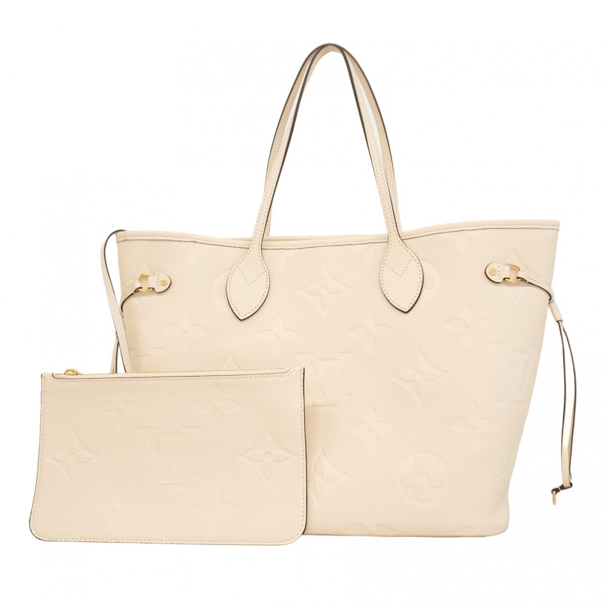 【5ob0080-h】ルイヴィトン トートバッグ モノグラム・アンプラント ネヴァーフルMM M46676 クレーム【中古】レディース拍卖