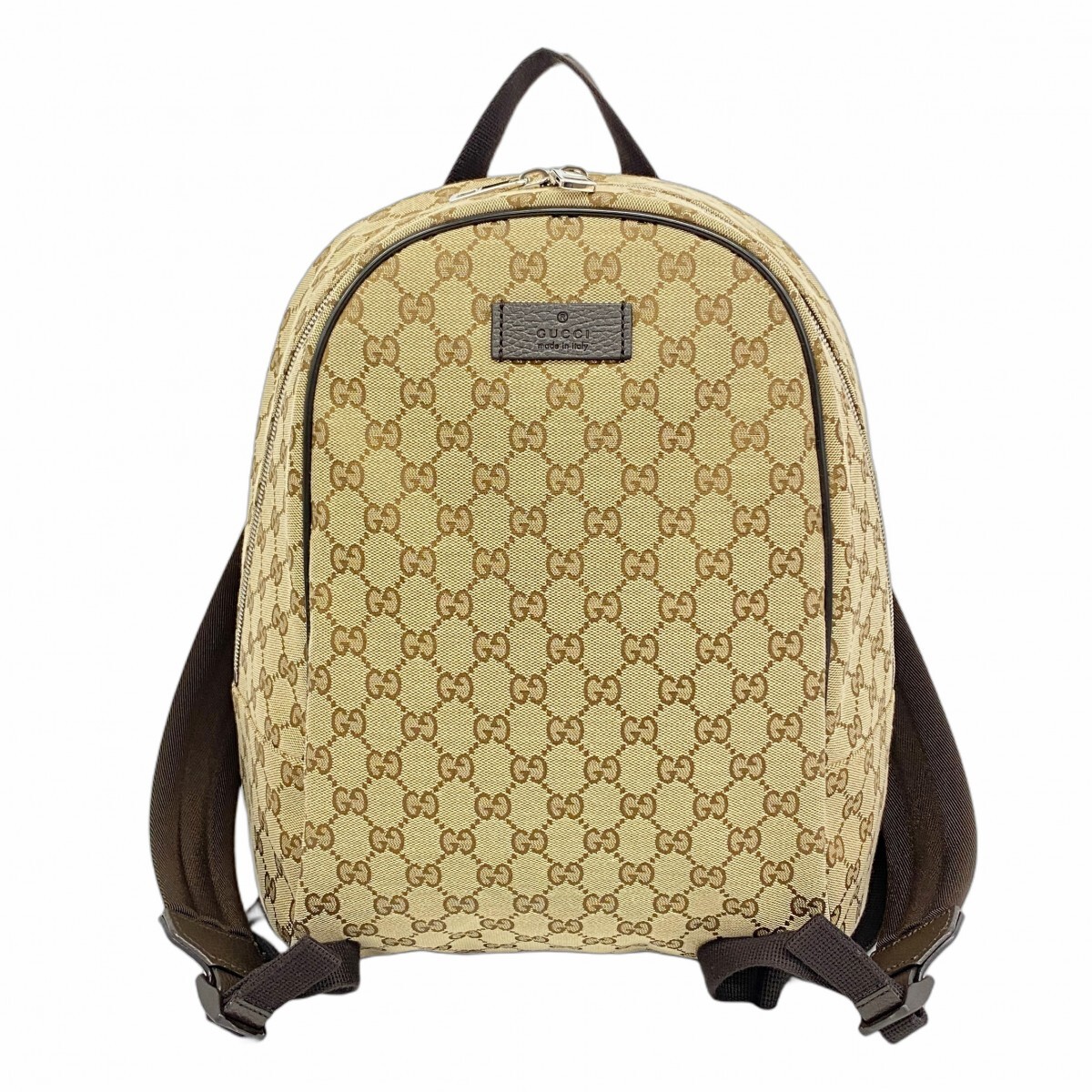 【5ob0329】グッチ リュック・デイパック GGキャンバス 449906 キャンバス ブラウン シルバー金具【中古】レディース拍卖