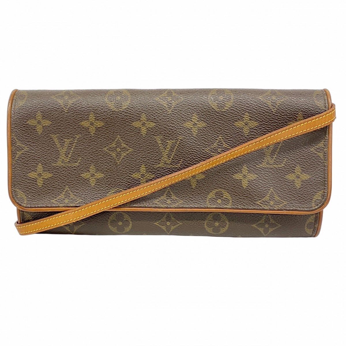 【5ob0542】ルイヴィトン ショルダーバッグ モノグラム ポシェットツインGM M51852 ブラウン【中古】レディース拍卖