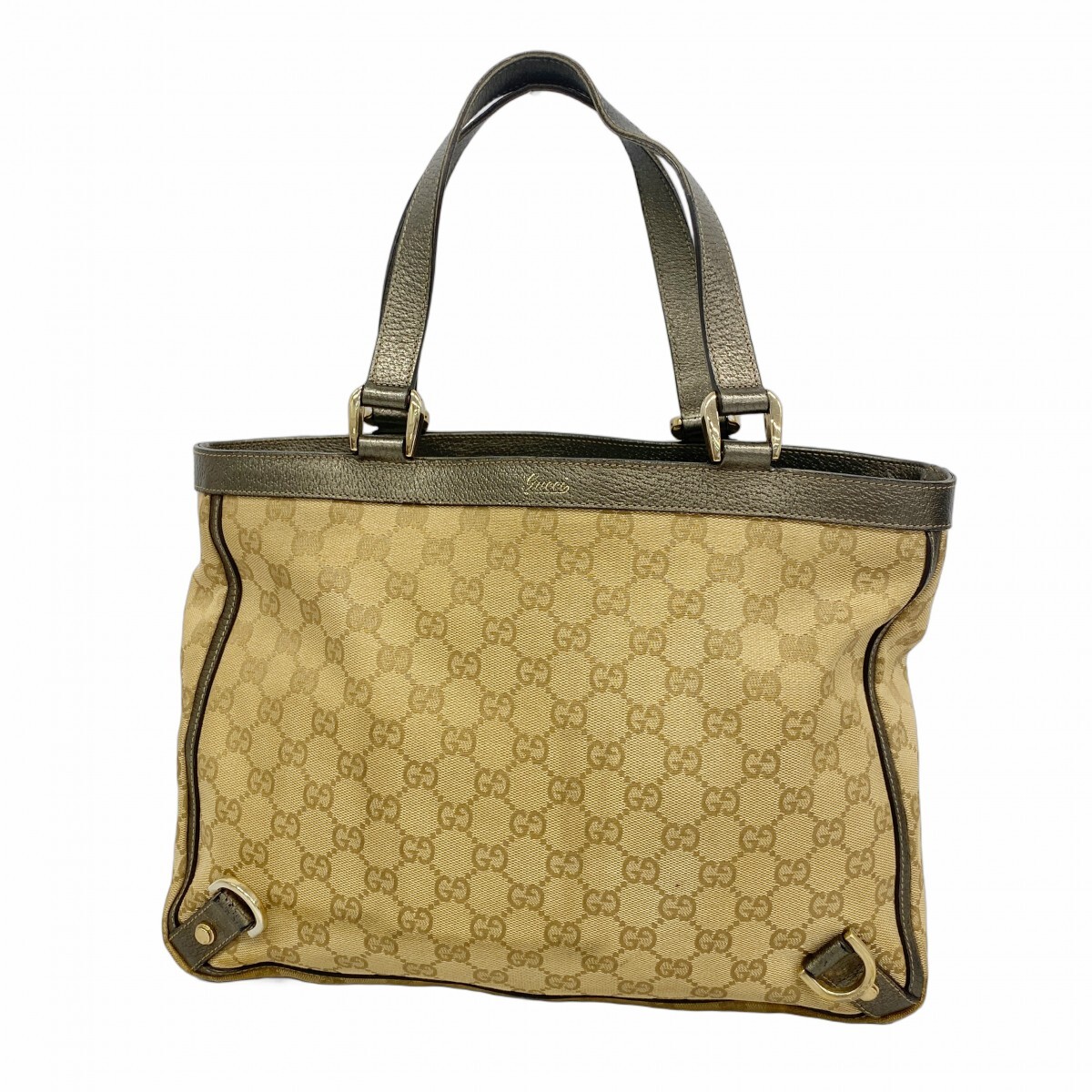 【5ob0511】グッチ トートバッグ GGキャンバス 170004 キャンバス ベージュ カーキ ゴールド金具【中古】レディース拍卖