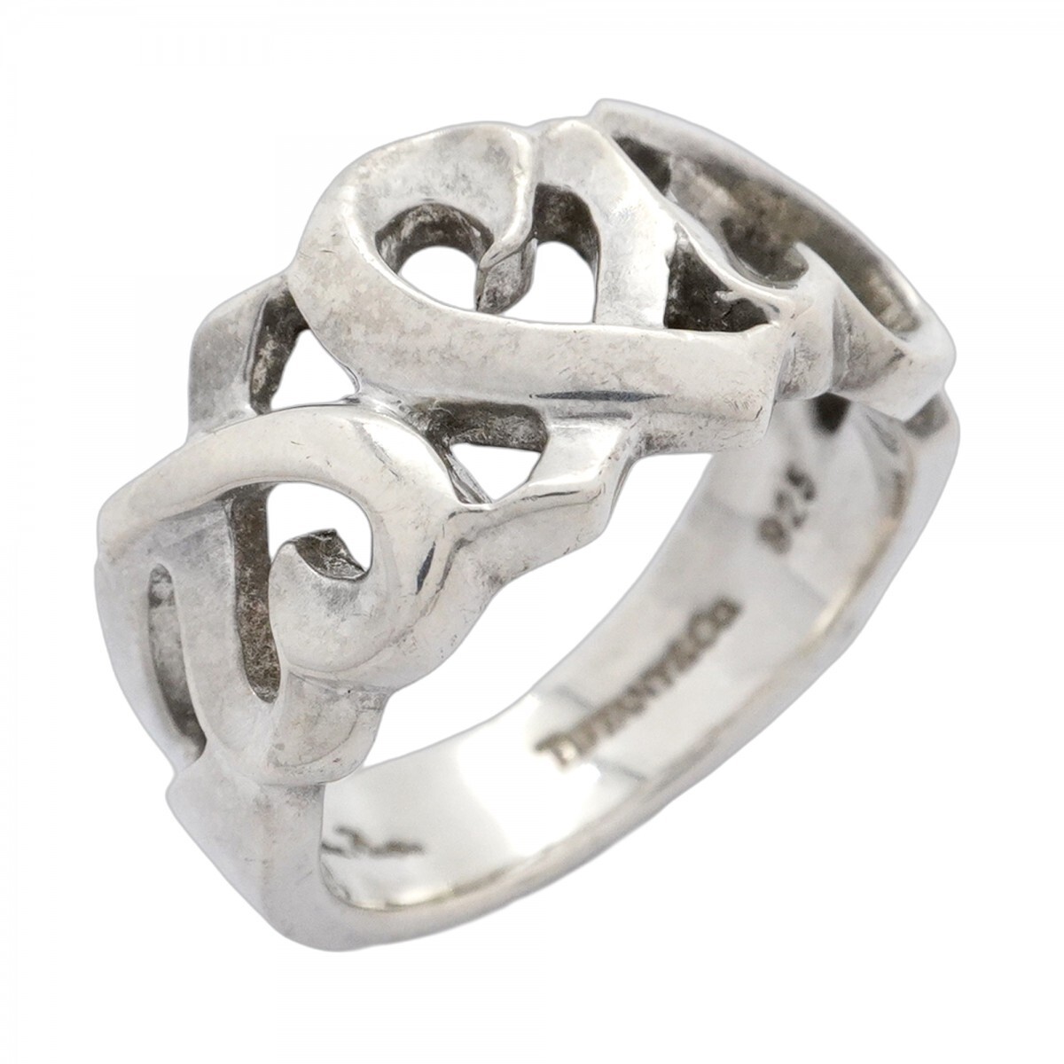 ★SALE【5jmb0367】ティファニー リング トリプルラビングハート シルバー925 7号【中古】レディース拍卖