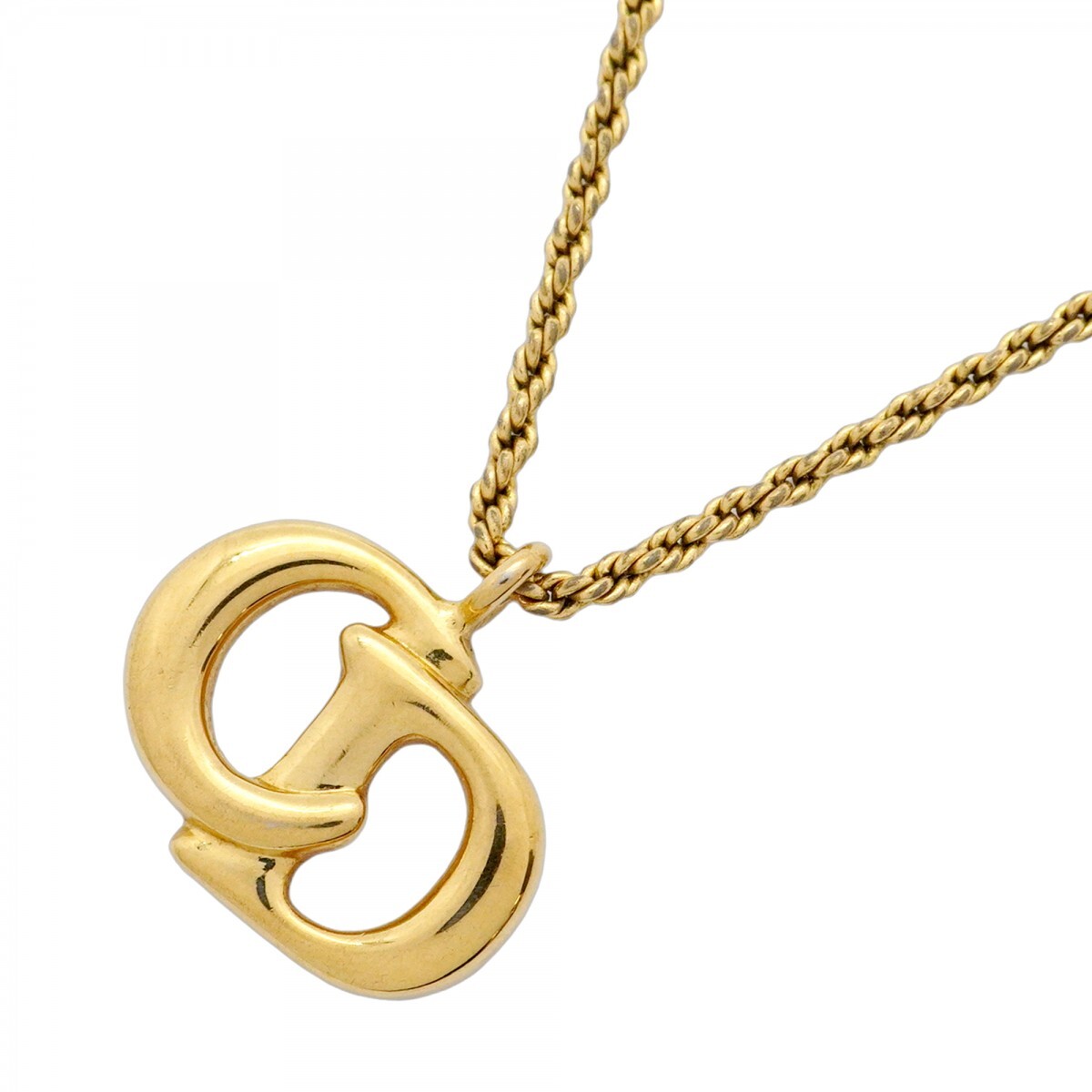 ★SALE【5jmb0381】クリスチャンディオール ネックレス CDロゴ GPメッキ ゴールド【中古】レディース拍卖