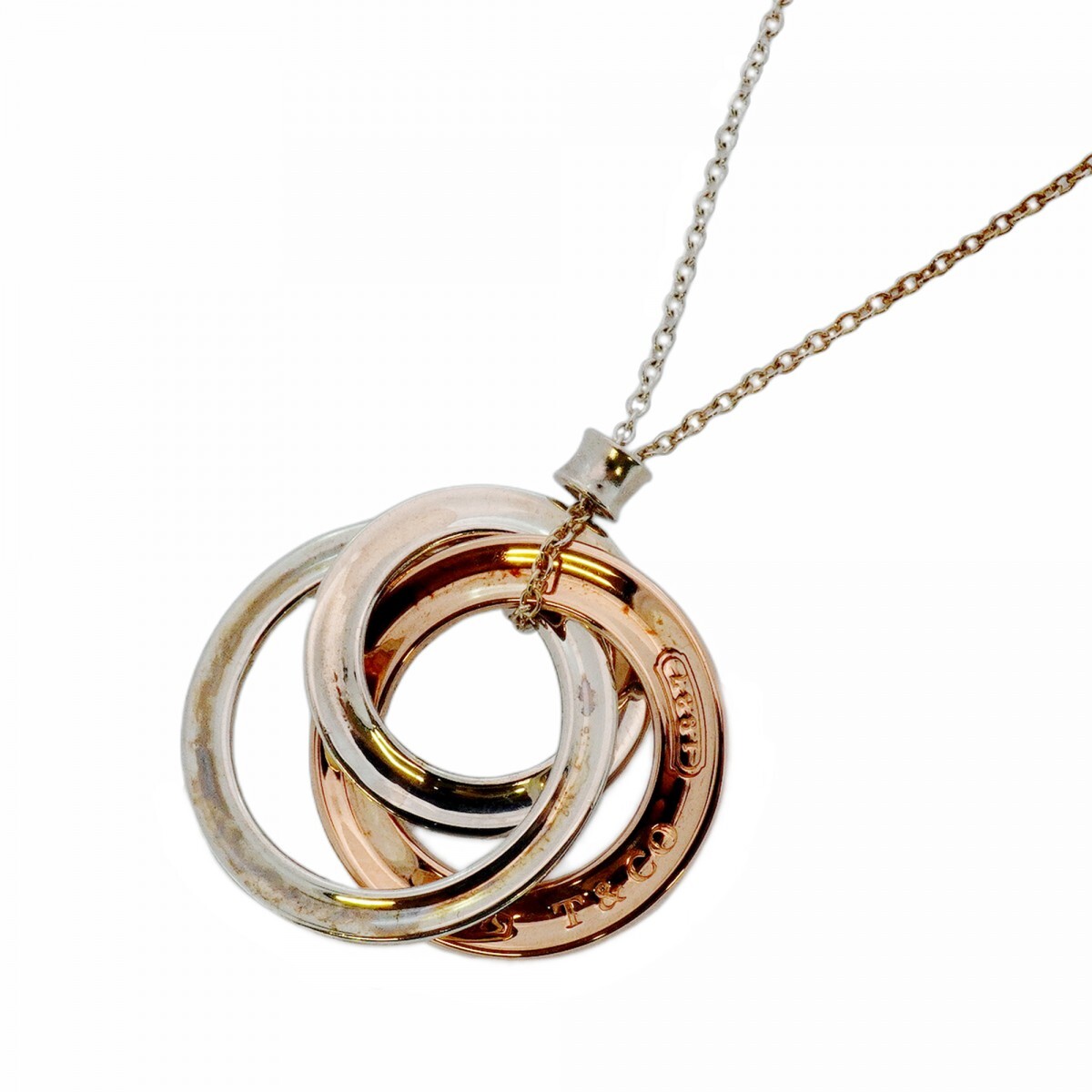 ★最終価格【5jmb0182】ティファニー ネックレス インターロッキング シルバー925 ルベドメタル【中古】レディース拍卖