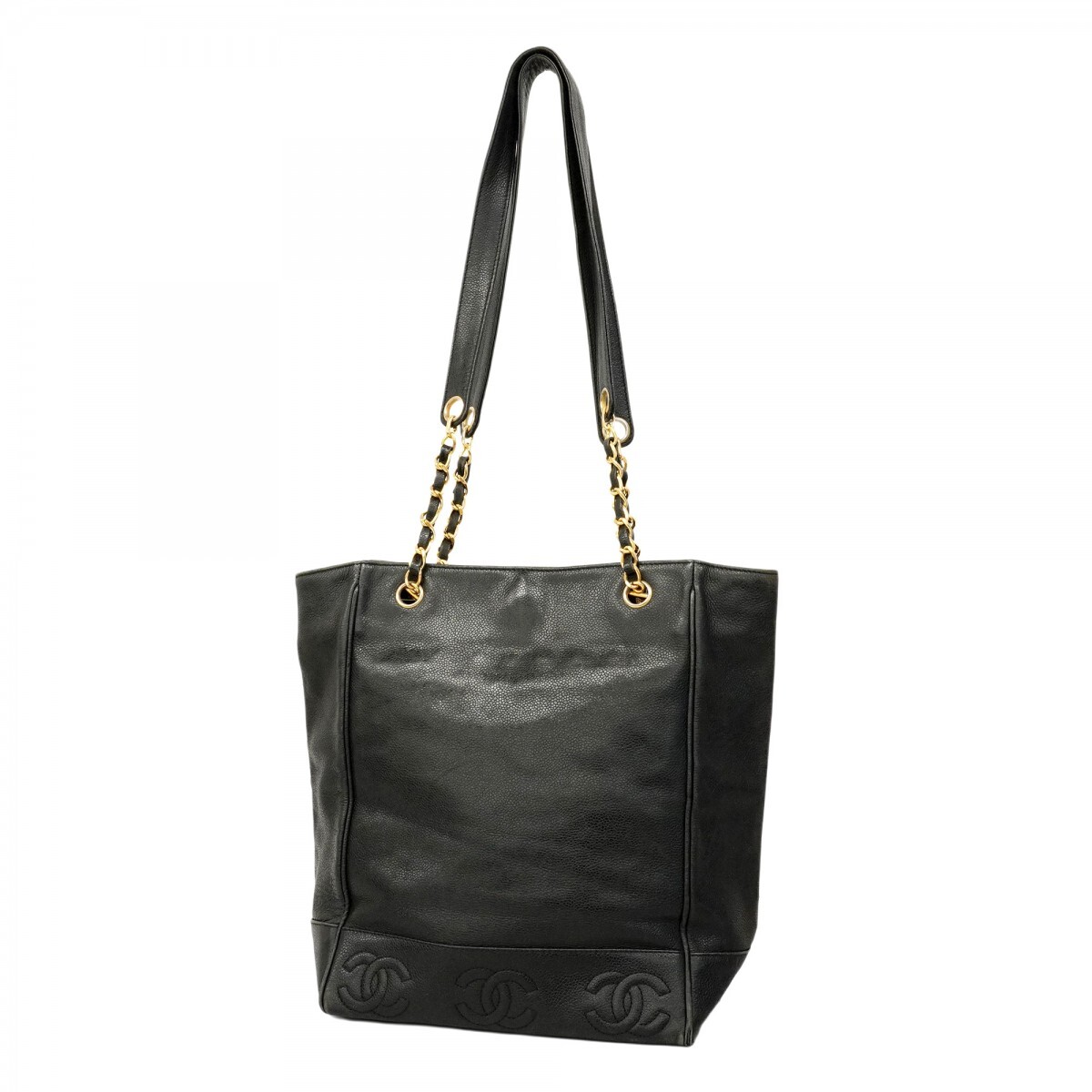 ★最終価格【5mc3241-h】シャネル ショルダーバッグ トリプルココ チェーンショルダー キャビアスキン ブラック ゴールド金具拍卖