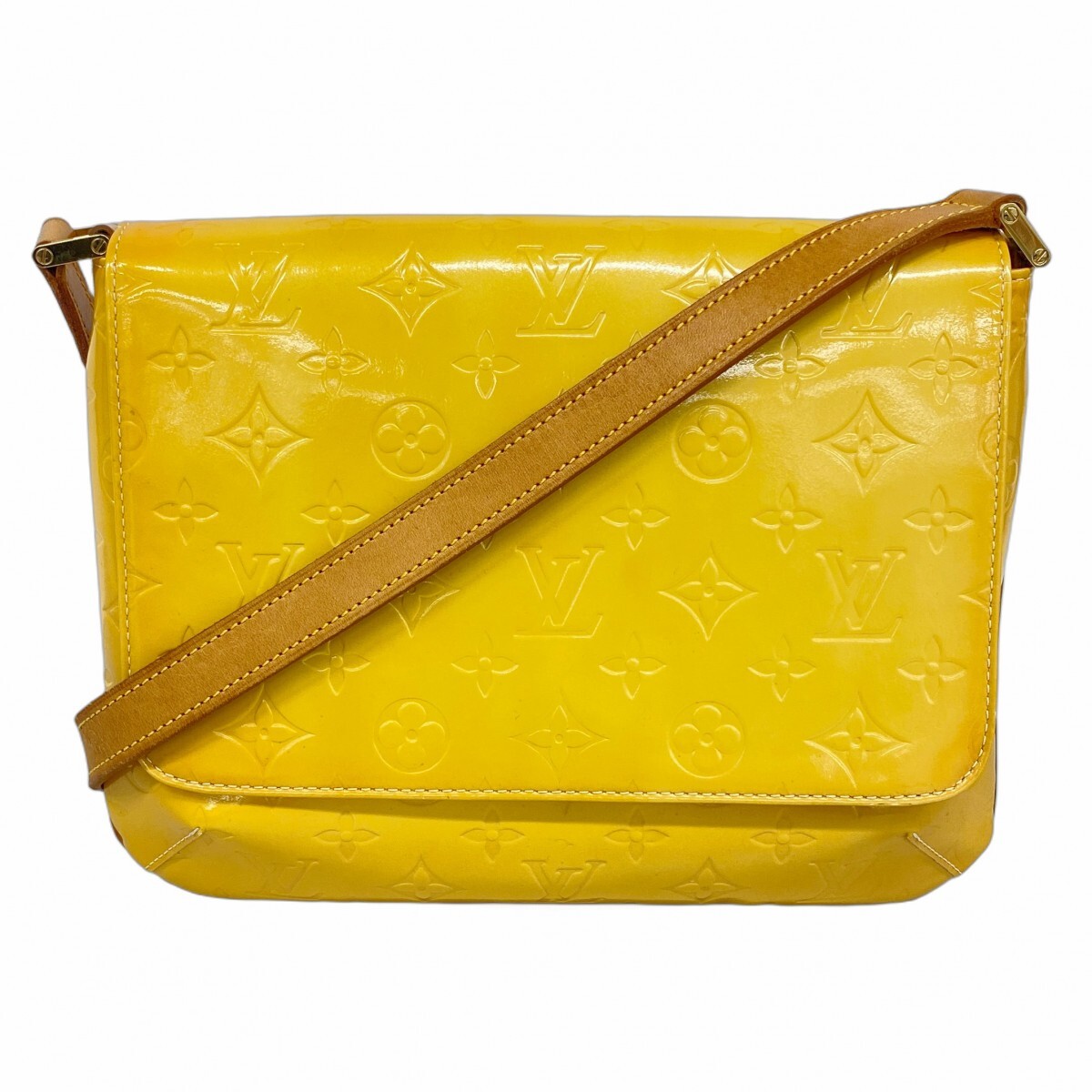 ★最終価格【5mc3207】ルイヴィトン ショルダーバッグ ヴェルニ トンプソン M91071 ライムイエロー【中古】レディース拍卖