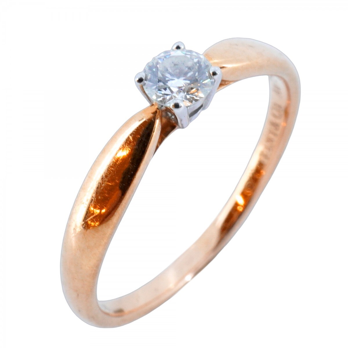 【5jmb0750】ティファニー リング ハーモニー 1PD K18PG ピンクゴールド Pt950 プラチナ ダイヤモンド/0.21ct 15号【中古】レディース拍卖