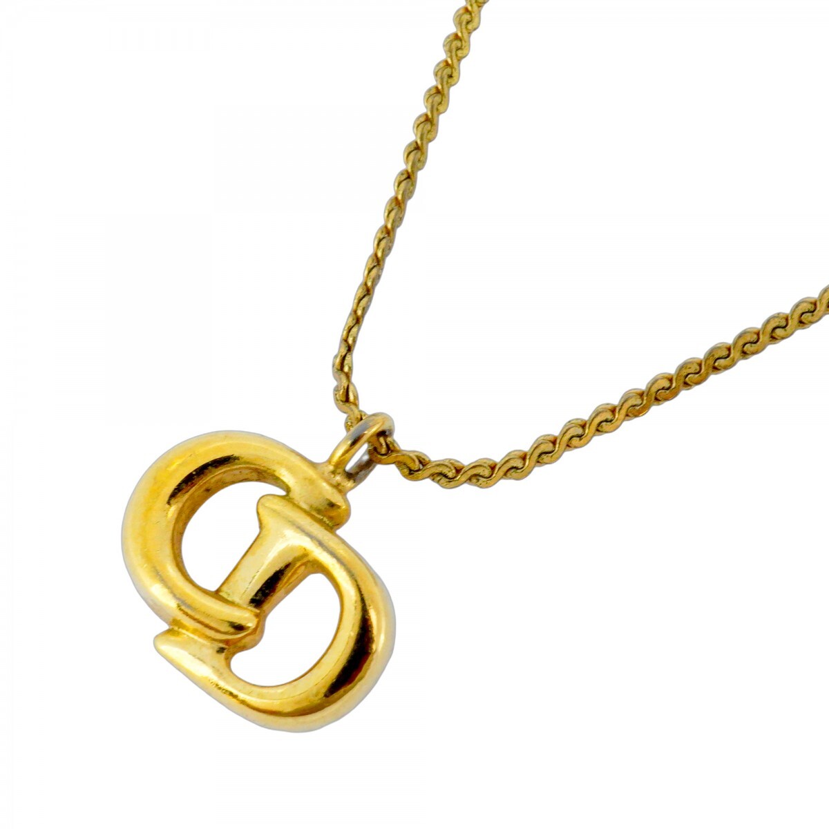 【5jmb0749】クリスチャンディオール ネックレス CDロゴ GPメッキ ゴールド【中古】レディース拍卖