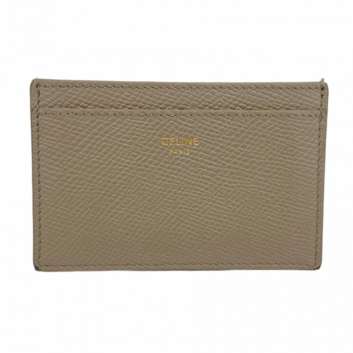 【5ob0607】セリーヌ カードケース レザー グレー【中古】メンズ レディース ユニセックス拍卖