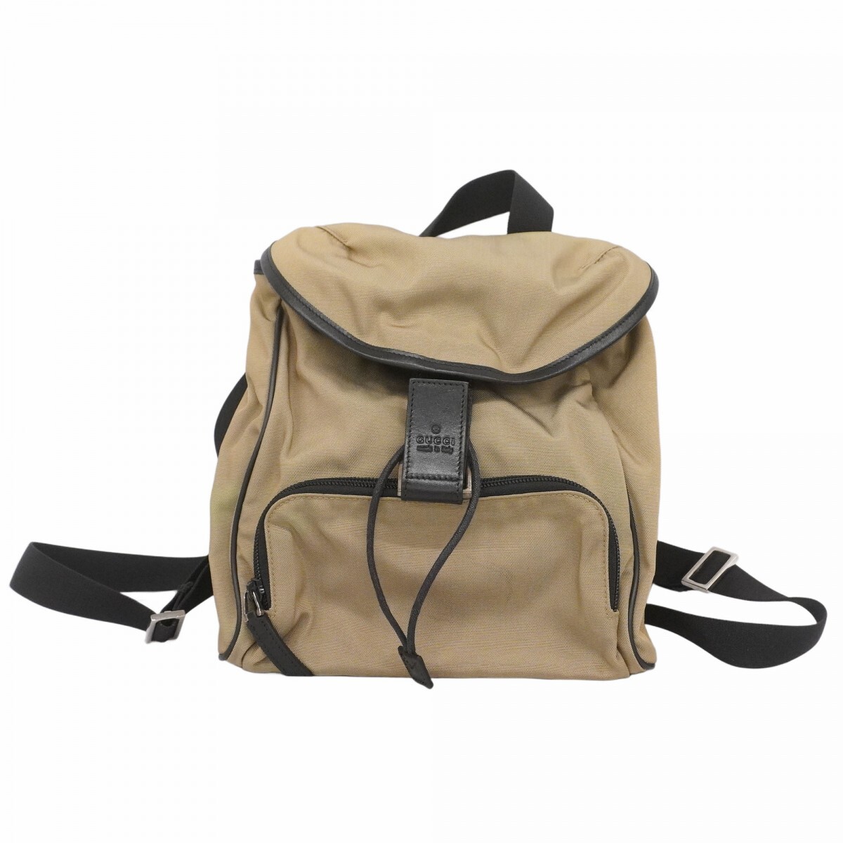 【5ob0558】グッチ リュック・デイパック 019 0352 ナイロン ブラック ブラック シルバー金具【中古】レディース拍卖