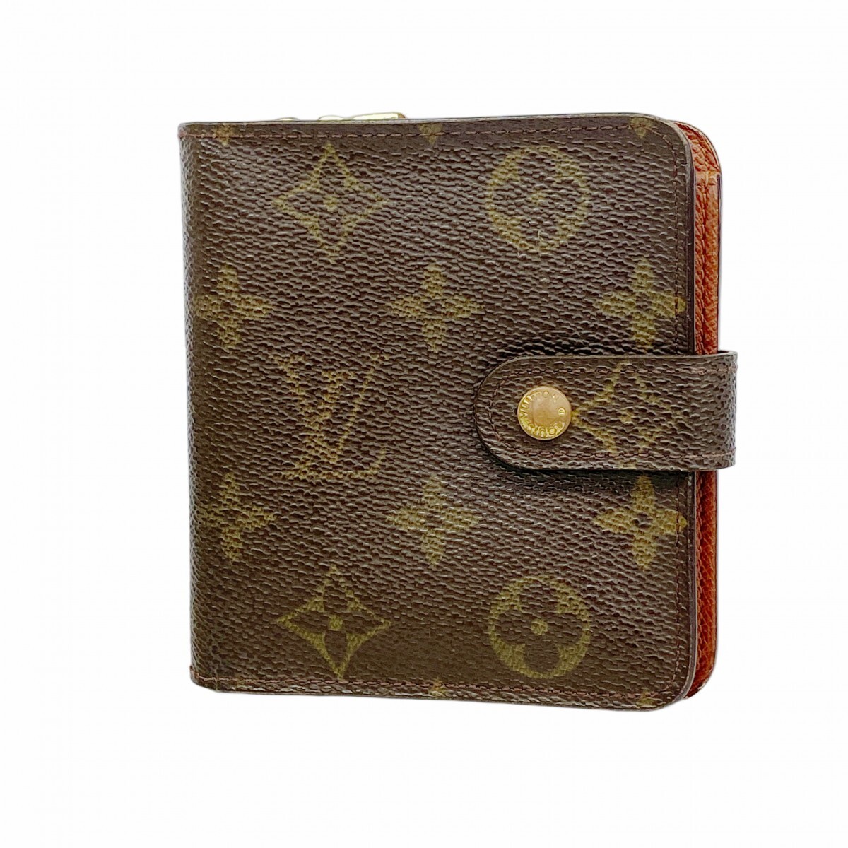 【5ob0676】ルイヴィトン 財布 モノグラム コンパクトジップ M61667 ブラウン【中古】レディース拍卖