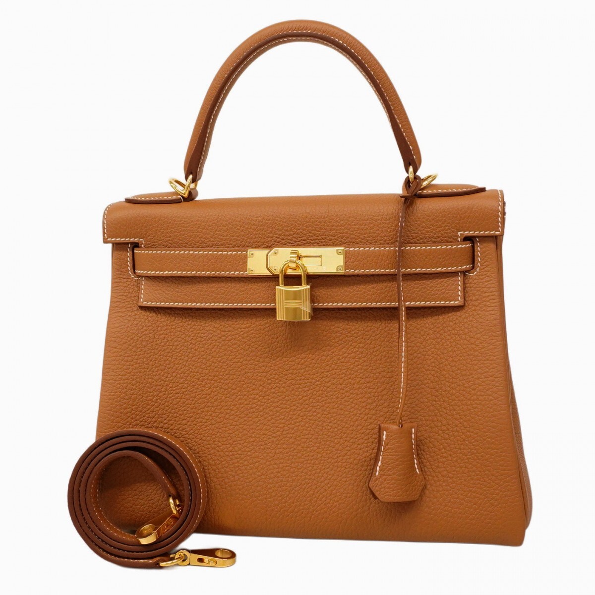 ★SALE【5md4918-g-h】エルメス ハンドバッグ ケリー28 トゴ ゴールド ゴールド金具 K刻印 2wayバッグ【中古】レディース拍卖