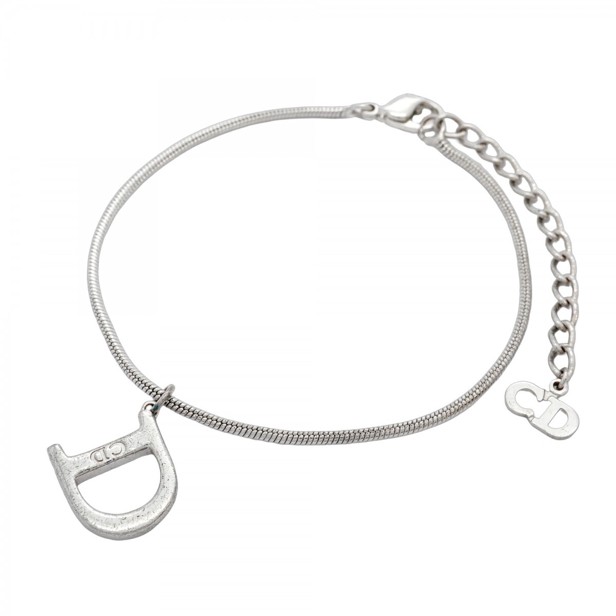 ★SALE【5jmb0413】クリスチャンディオール ブレスレット CDロゴ Dロゴ メタル シルバー【中古】レディース拍卖