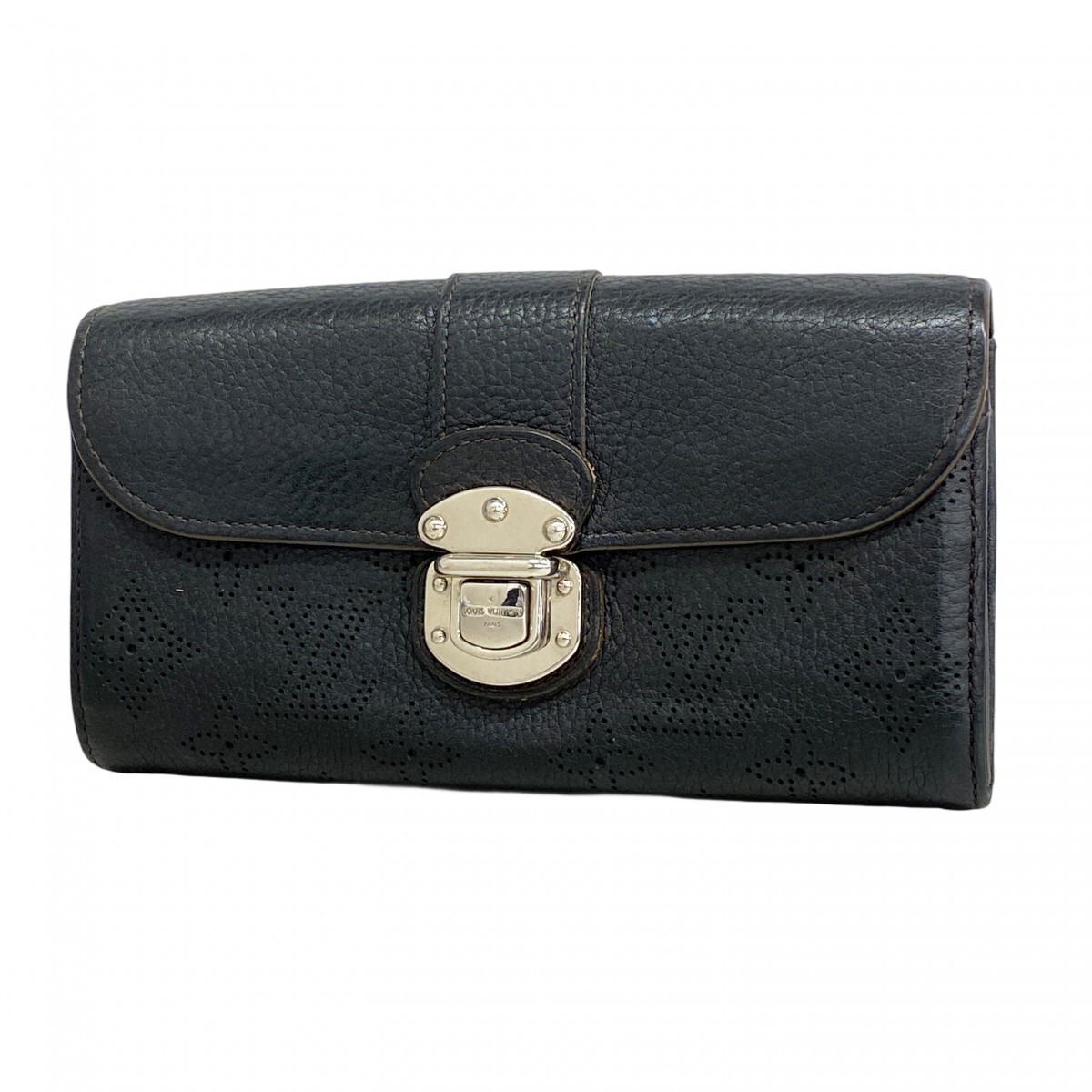 【5ob0932】ルイヴィトン 長財布 マヒナ ポルトフォイユイリス M58136 ノワール【中古】レディース拍卖