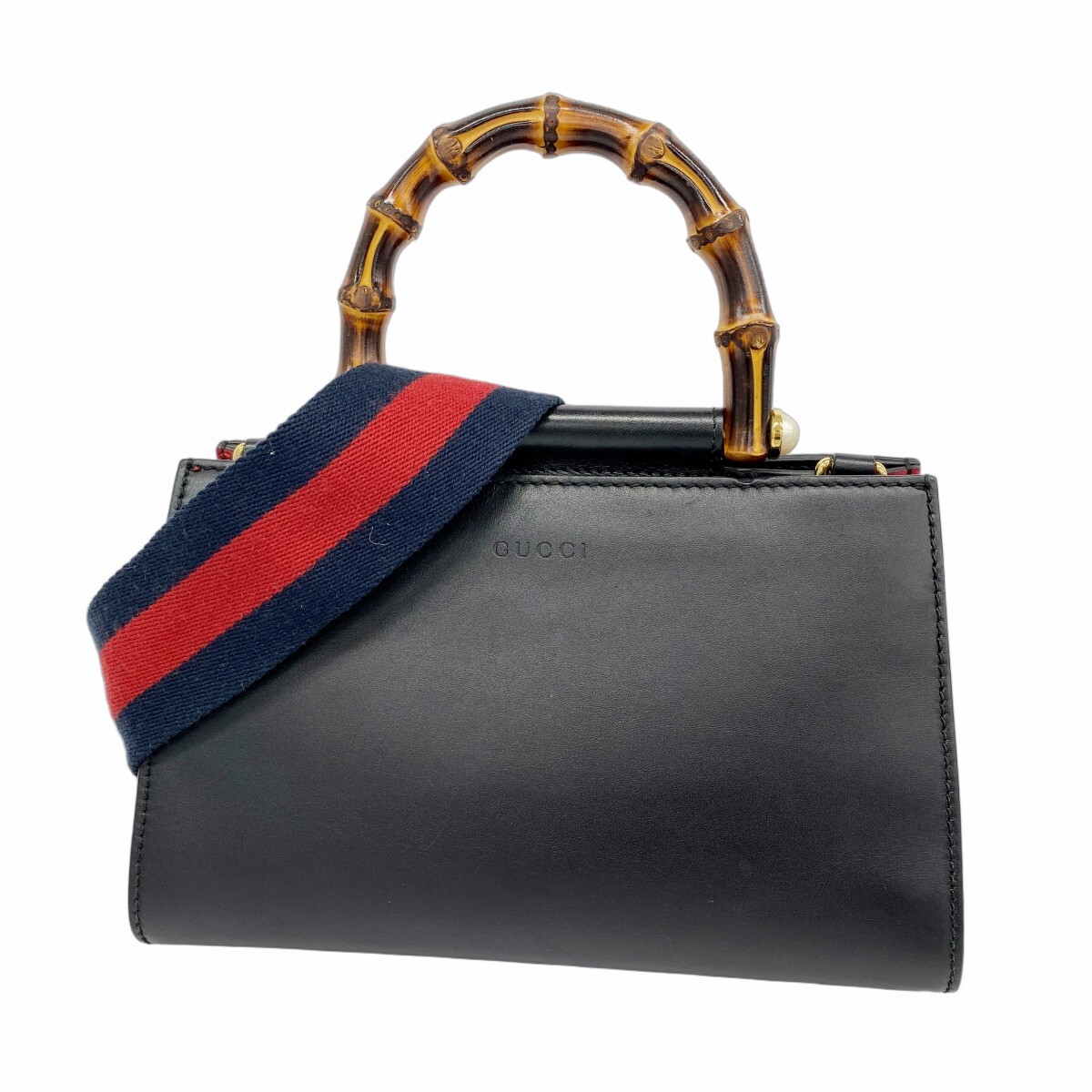 【5ob0787】グッチ ハンドバッグ バンブー 470271 レザー ブラック ゴールド金具 2wayバッグ【中古】レディース拍卖