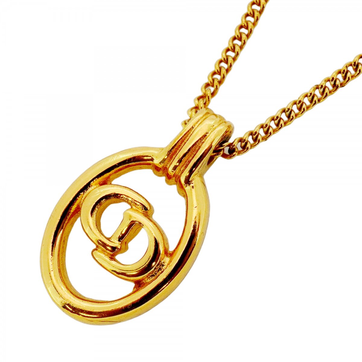 ★SALE【5jmb0429】クリスチャンディオール ネックレス CDロゴ GPメッキ ゴールド【中古】レディース拍卖