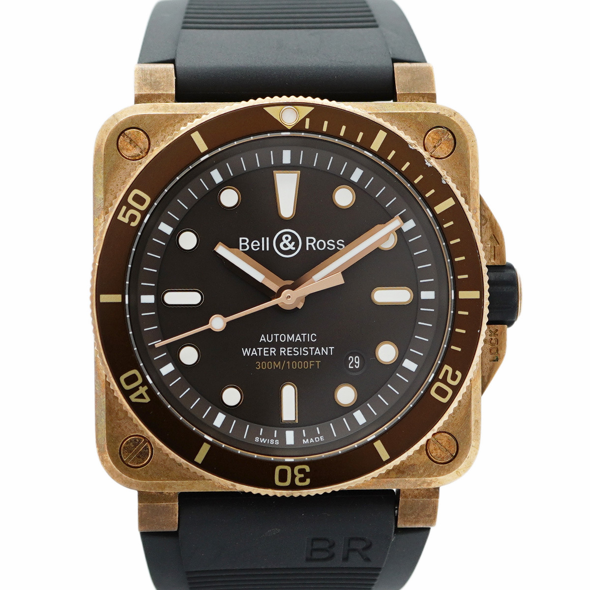 ★最終価格★SALE【5wwm0192】ベル&ロス ダイバー BR0392-D-BR-BR ブラウン文字盤【中古】腕時計 メンズ拍卖