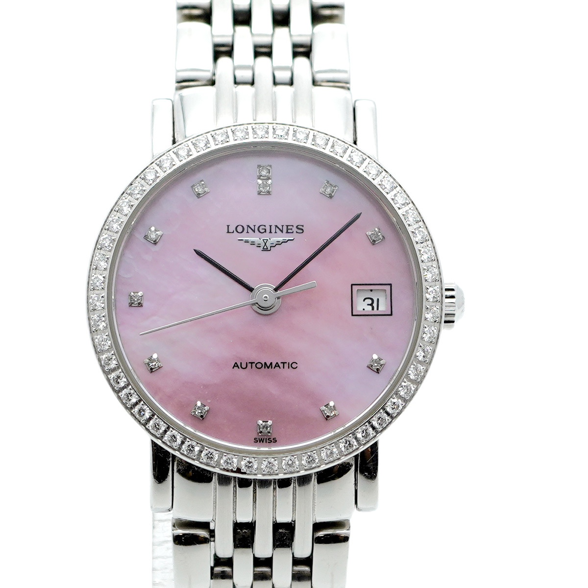 ★最終価格【5wwm0196】ロンジン エレガント L4.309.0 ピンク文字盤【中古】腕時計 レディース拍卖