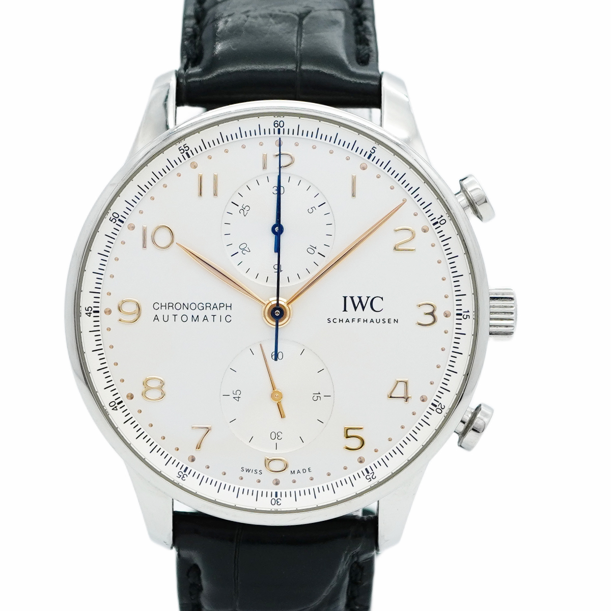 ★SALE【5wwm0354】IWC アイダブリューシー シャフハウゼン ポルトギーゼ IW371604 シルバー文字盤【中古】腕時計 メンズ拍卖