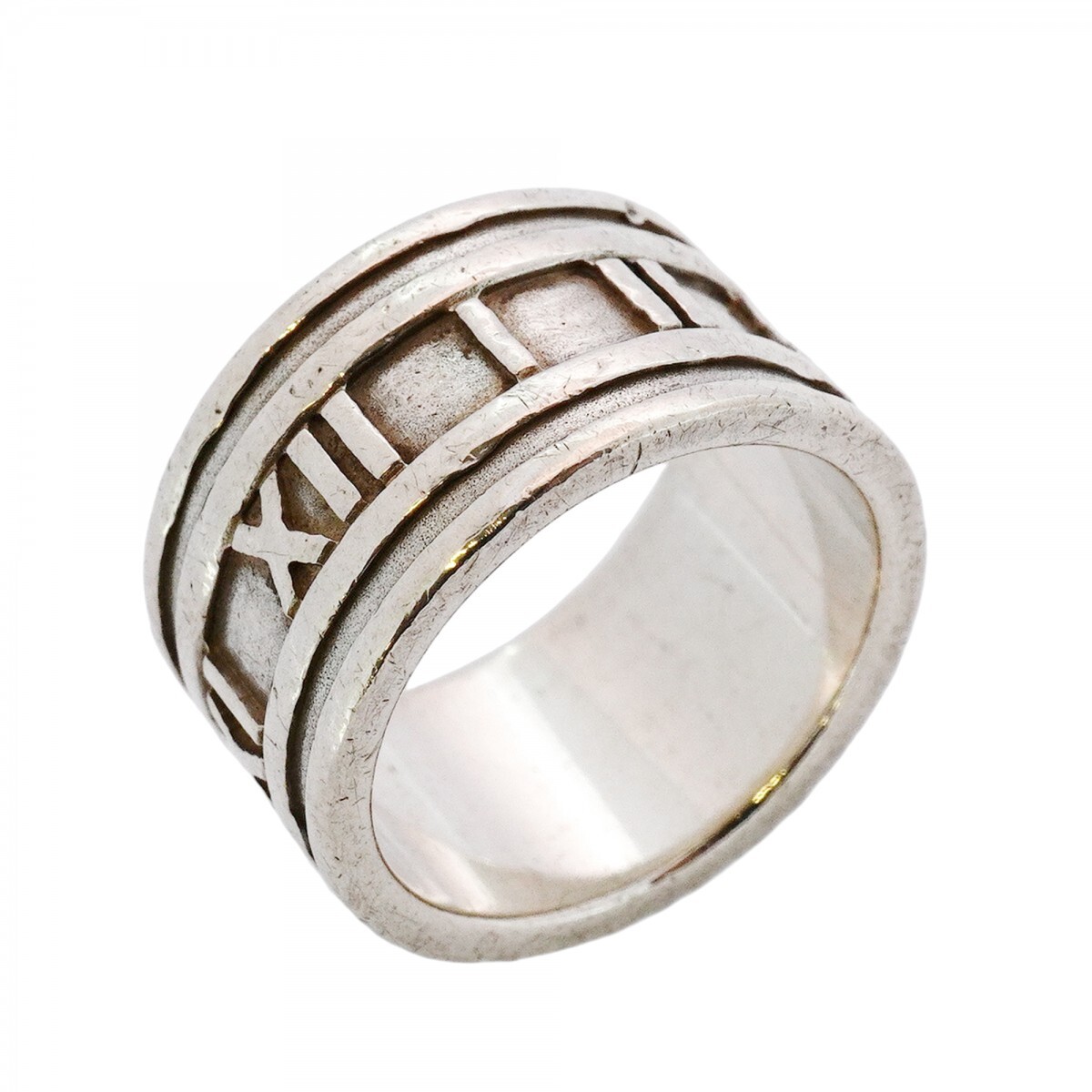 【5jmb0833】ティファニー リング アトラス ワイド シルバー925 15号【中古】メンズ レディース ユニセックス拍卖