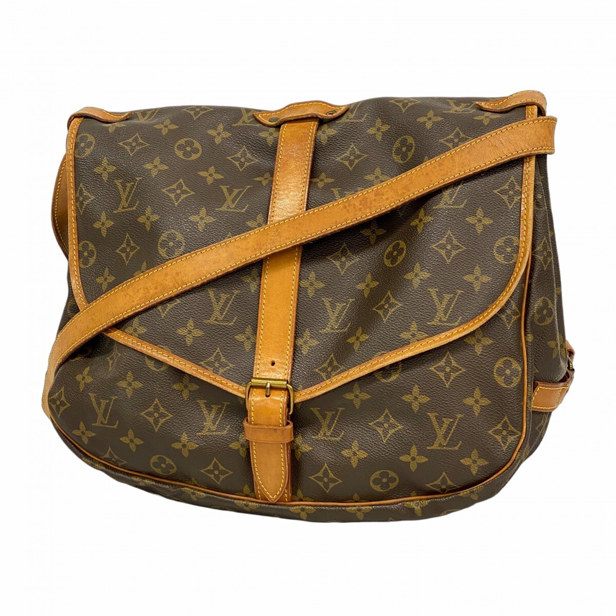 【5ob1185】ルイヴィトン ショルダーバッグ モノグラム ソミュール35 M42254 ブラウン【中古】レディース拍卖