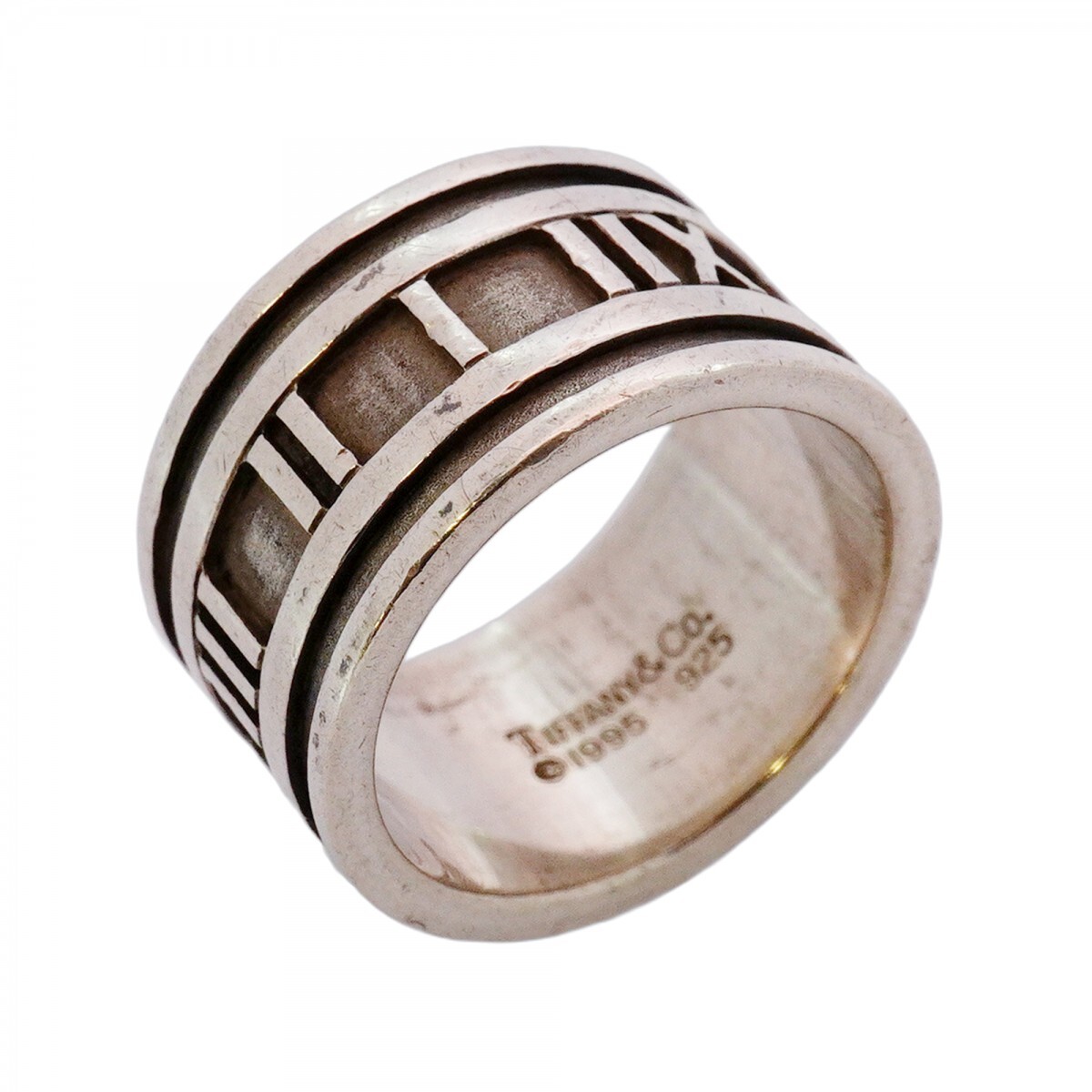 【5jmb0862】ティファニー リング アトラス ワイド シルバー925 14号【中古】レディース拍卖