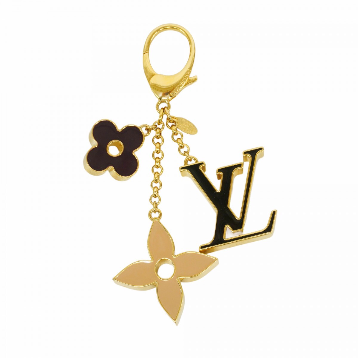★最終価格【5md4292】 キーホルダー フルールドゥモノグラム M67119 ゴールド ブラック【中古】レディース拍卖