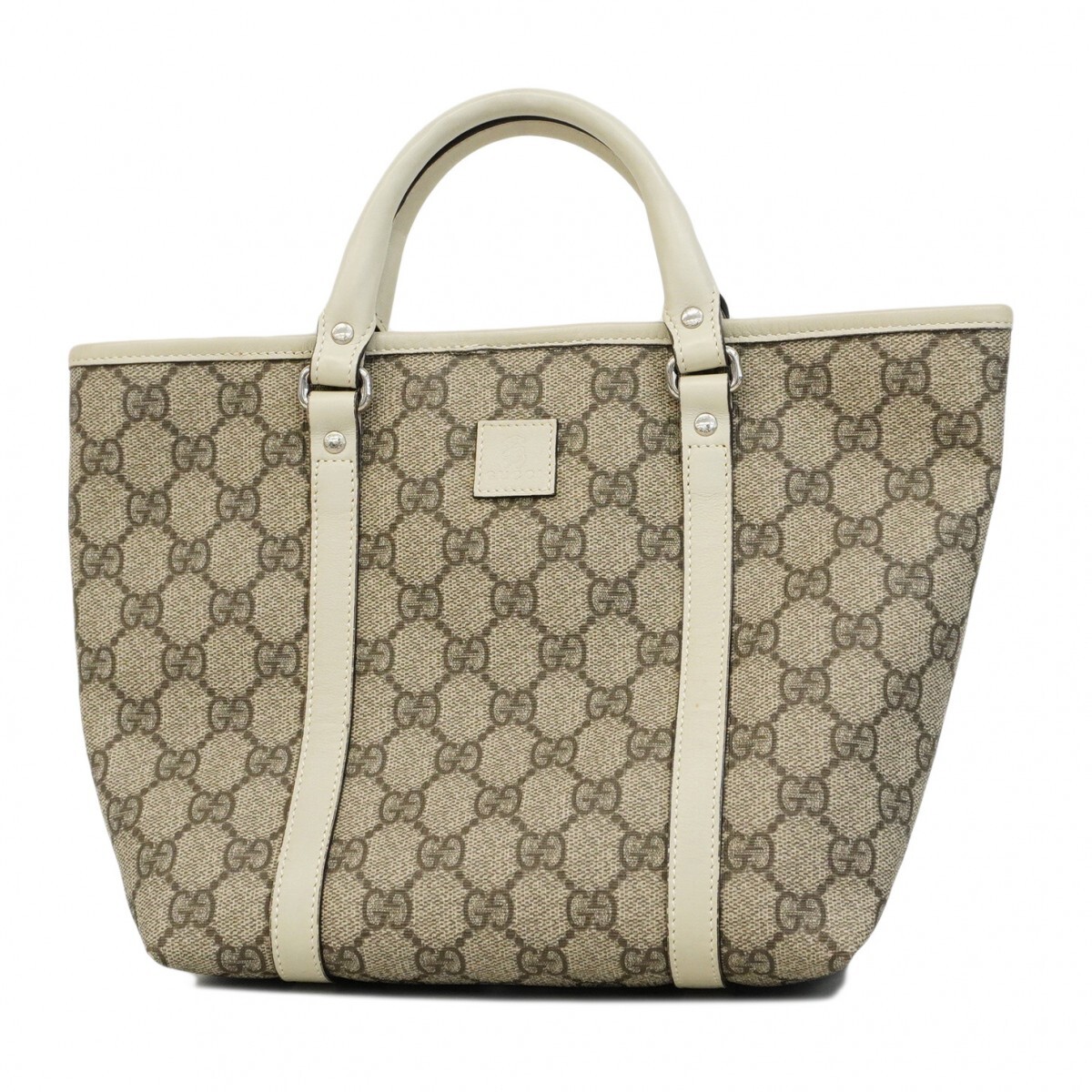 【5oc1524】グッチ ハンドバッグ GGスプリーム チルドレンズ 297557 PVC ブラウン ベージュ シルバー金具【中古】レディース拍卖