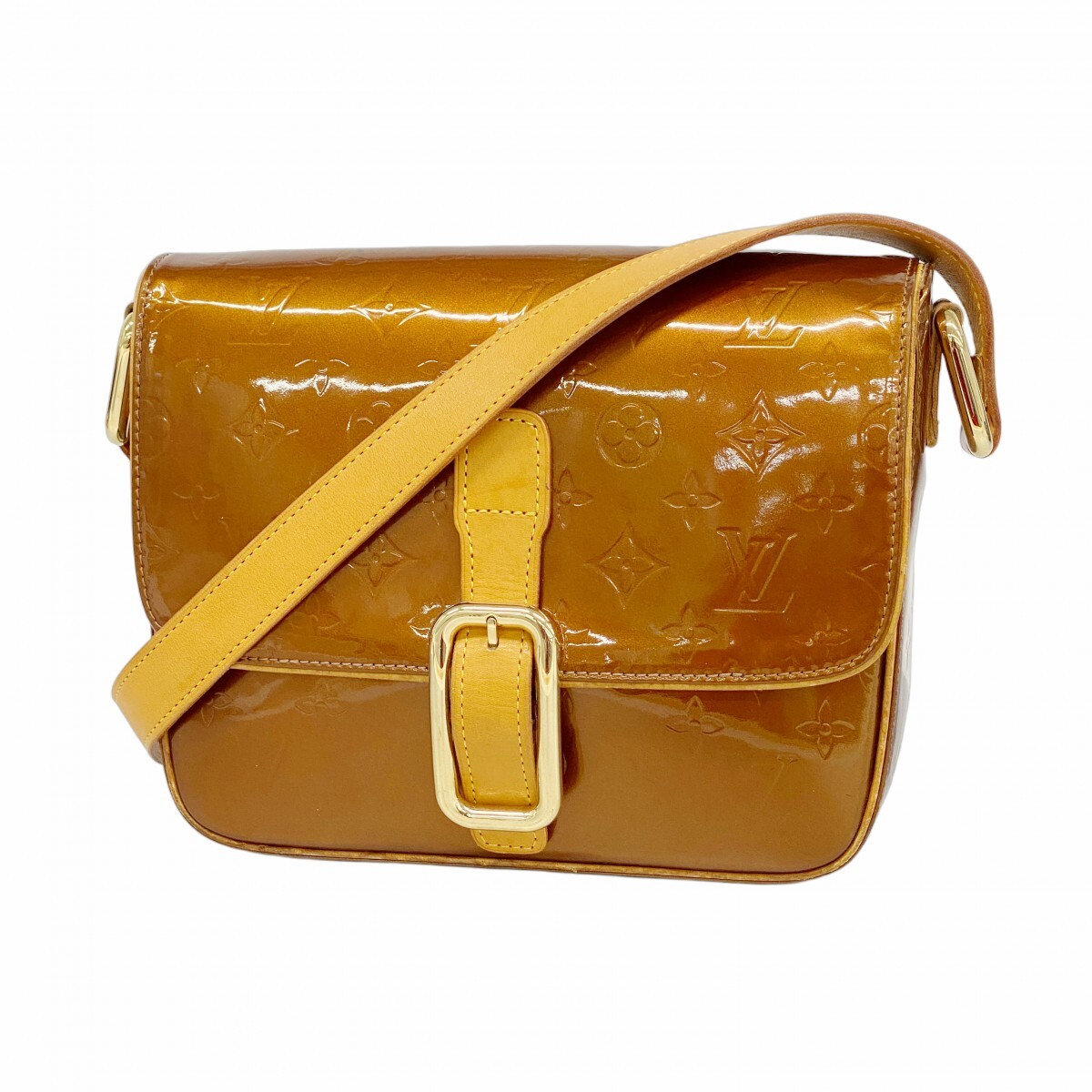 【5oc1690】ルイヴィトン ショルダーバッグ ヴェルニ クリスティGM M91107 ブロンズ【中古】レディース拍卖