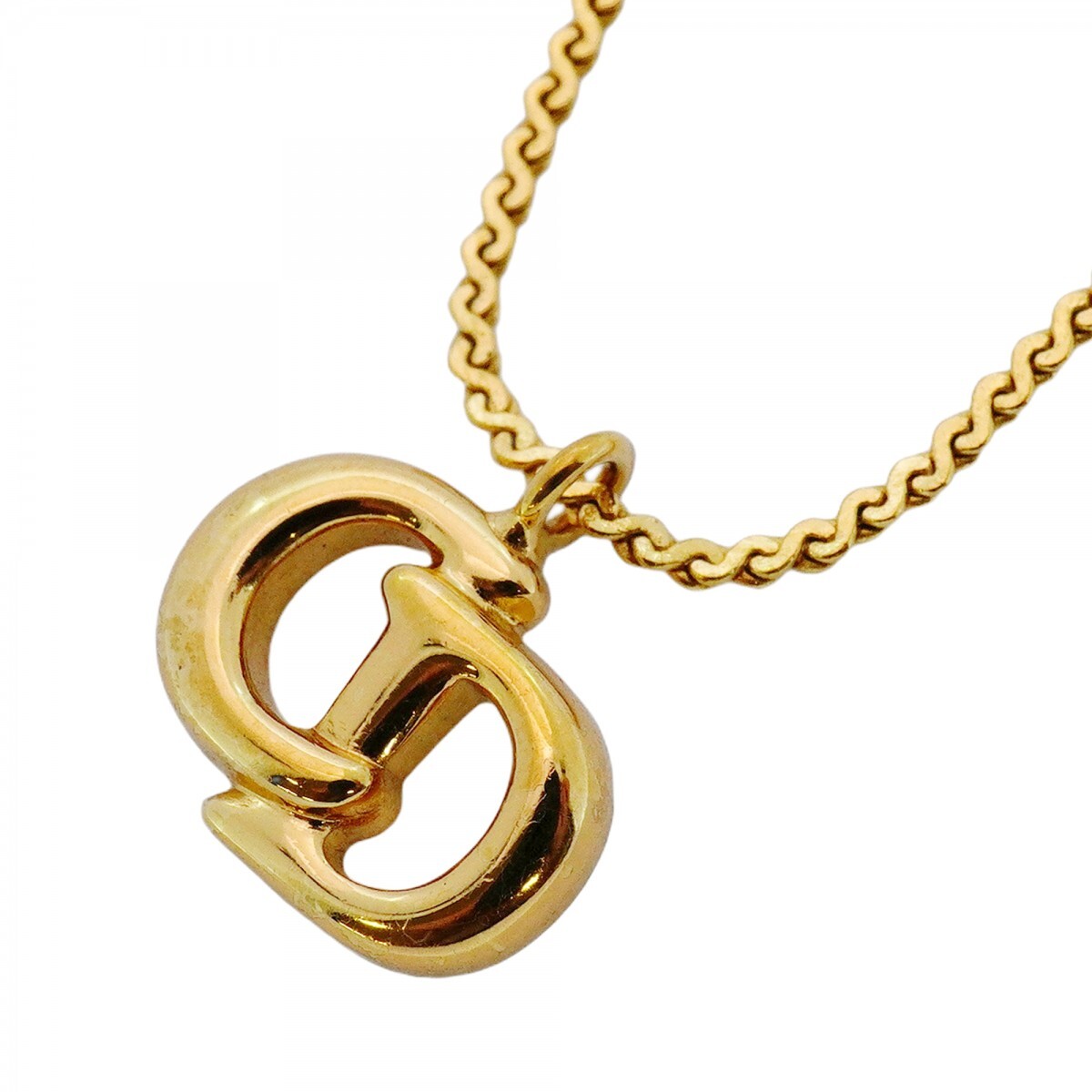 【5jmb0965】クリスチャンディオール ネックレス CDロゴ GPメッキ ゴールド【中古】レディース拍卖