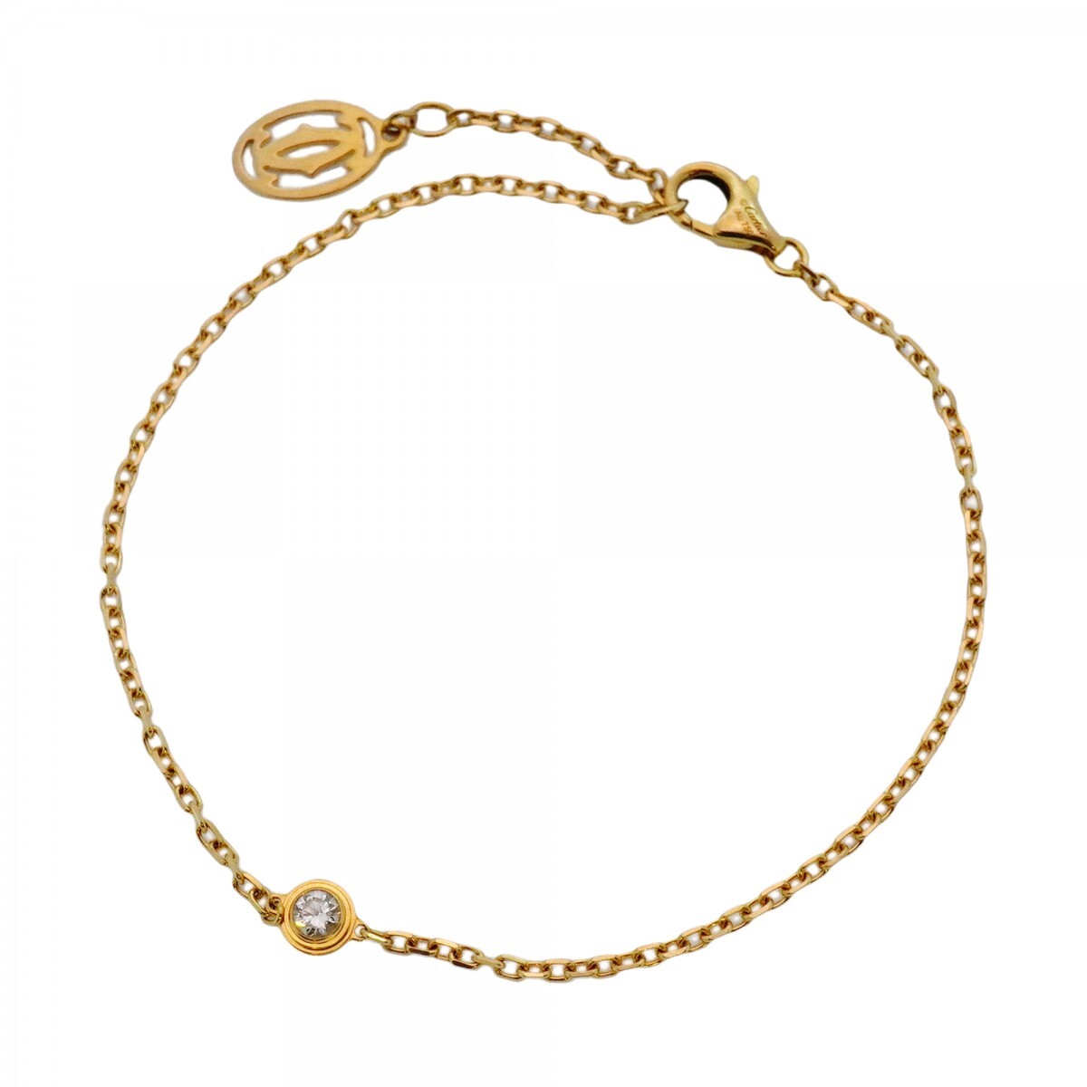 【5jmb0969】カルティエ ブレスレット ダムール SM/1PD K18YG イエローゴールド ダイヤモンド【中古】レディース拍卖