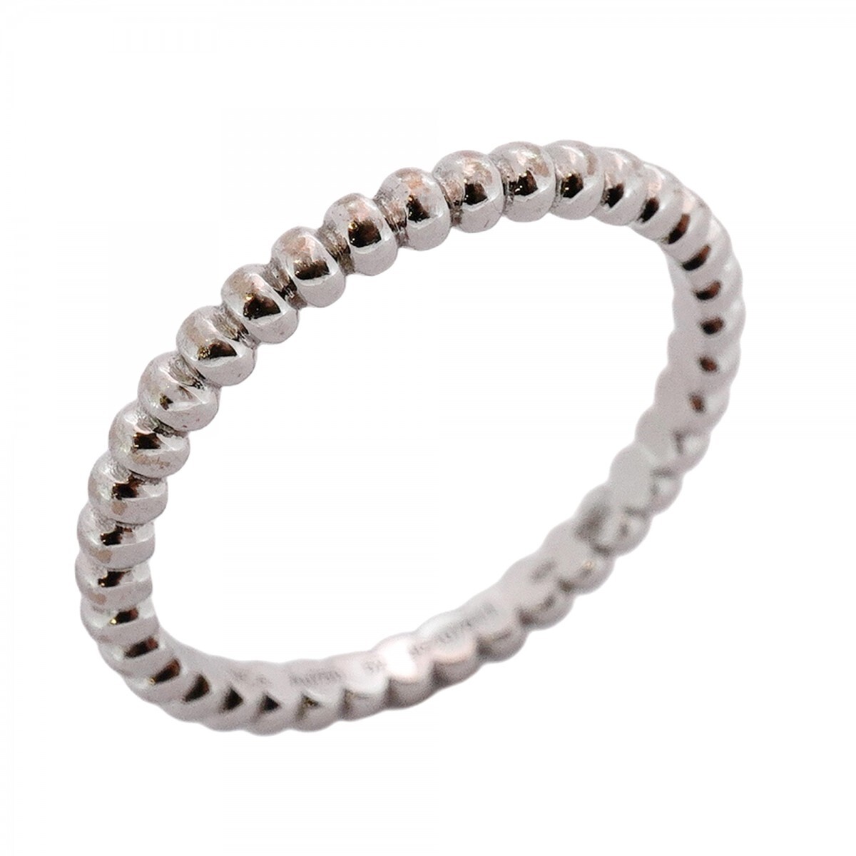 【5jmb0984】ヴァンクリーフ&アーペル リング ペルレ K18WG ホワイトゴールド #52【中古】レディース拍卖