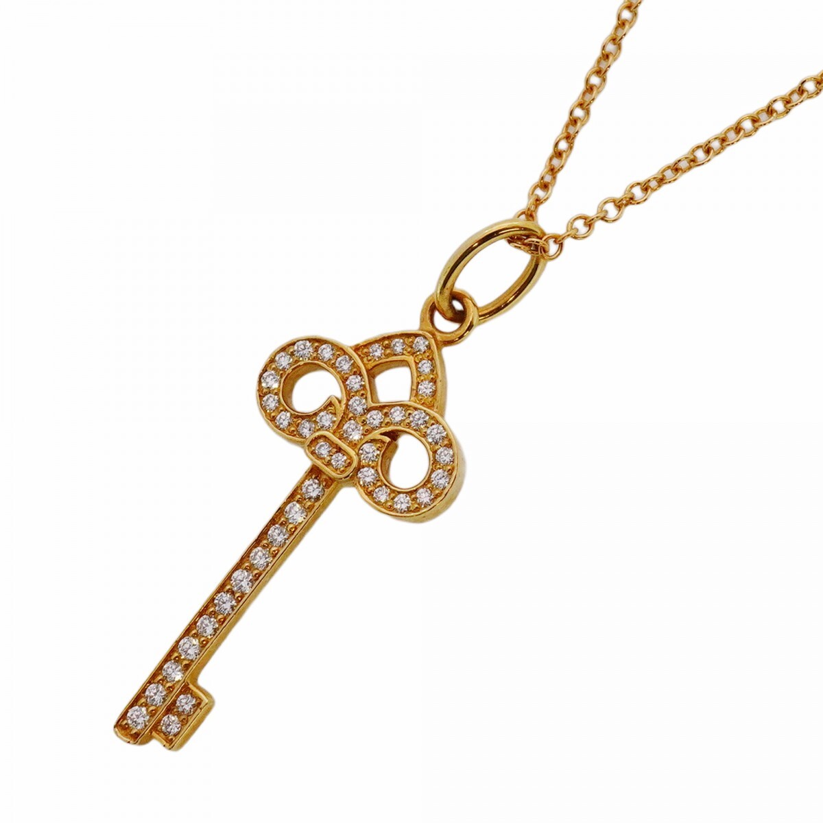 【5jmb0955】ティファニー ネックレス フルールドリスキー K18YG イエローゴールド ダイヤモンド 0.10ct【中古】レディース拍卖
