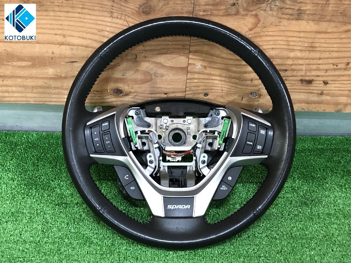 ホンダ☆ステップワゴン スパーダ RK5 純正 レザー ステアリング/ハンドル スイッチ・パドルシフト付き拍卖