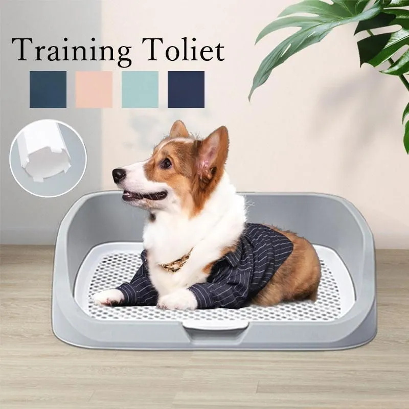 犬トイレ 犬トイレトレー ワイド しつけ 清潔ほとばしり防止 犬用トイレ ペット用 トレーニングトイレ グレー ブルー ピンク拍卖