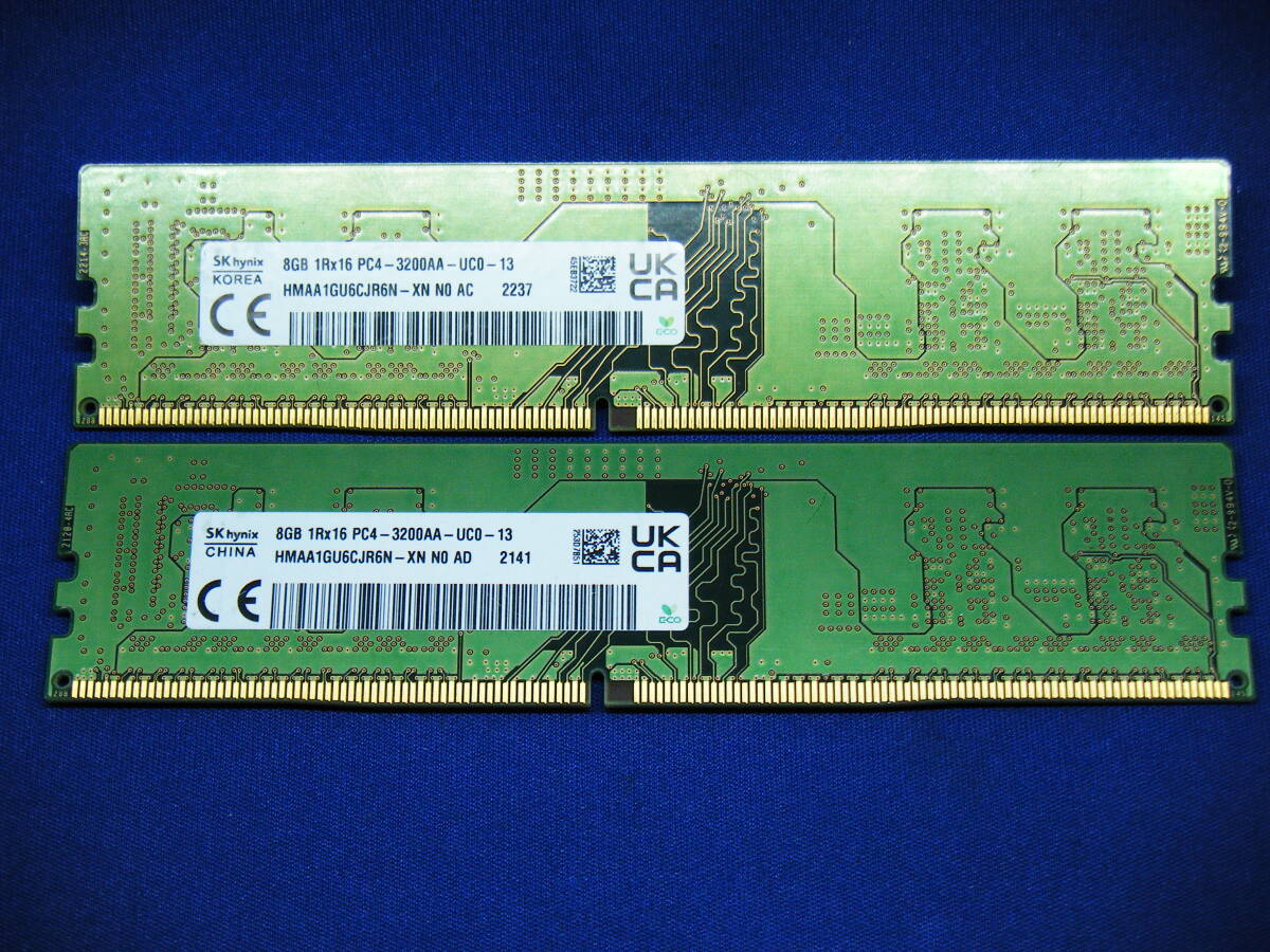 SKhynix【PC4-3200AA 8GB】デスクトップ用メモリ 2枚セット 計16GB (霜25)拍卖
