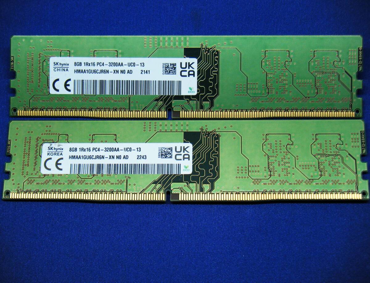 SKhynix【PC4-3200AA 8GB】デスクトップ用メモリ 2枚セット 計16GB (霜21)拍卖
