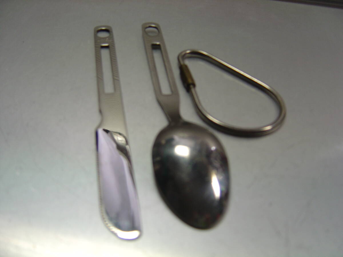 A & F COUNTRY エーアンドエフカウントリー スプーン&ナイフセット【中古 希少】釣り・キャンプ・アウトドア用拍卖