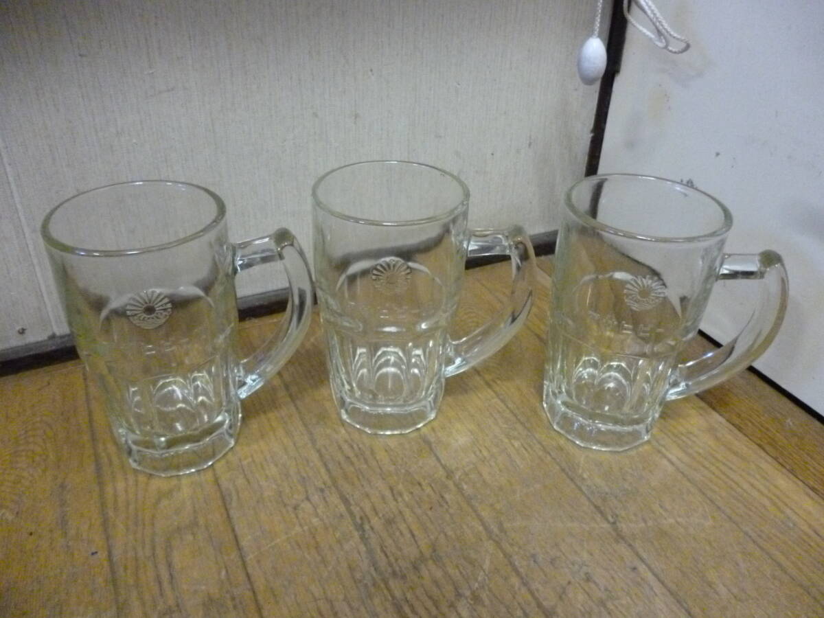 ◆昭和レトロ 当時物 希少 旧ロゴ エンボス加工 アサヒビール ASAHI ビールジョッキ◆拍卖