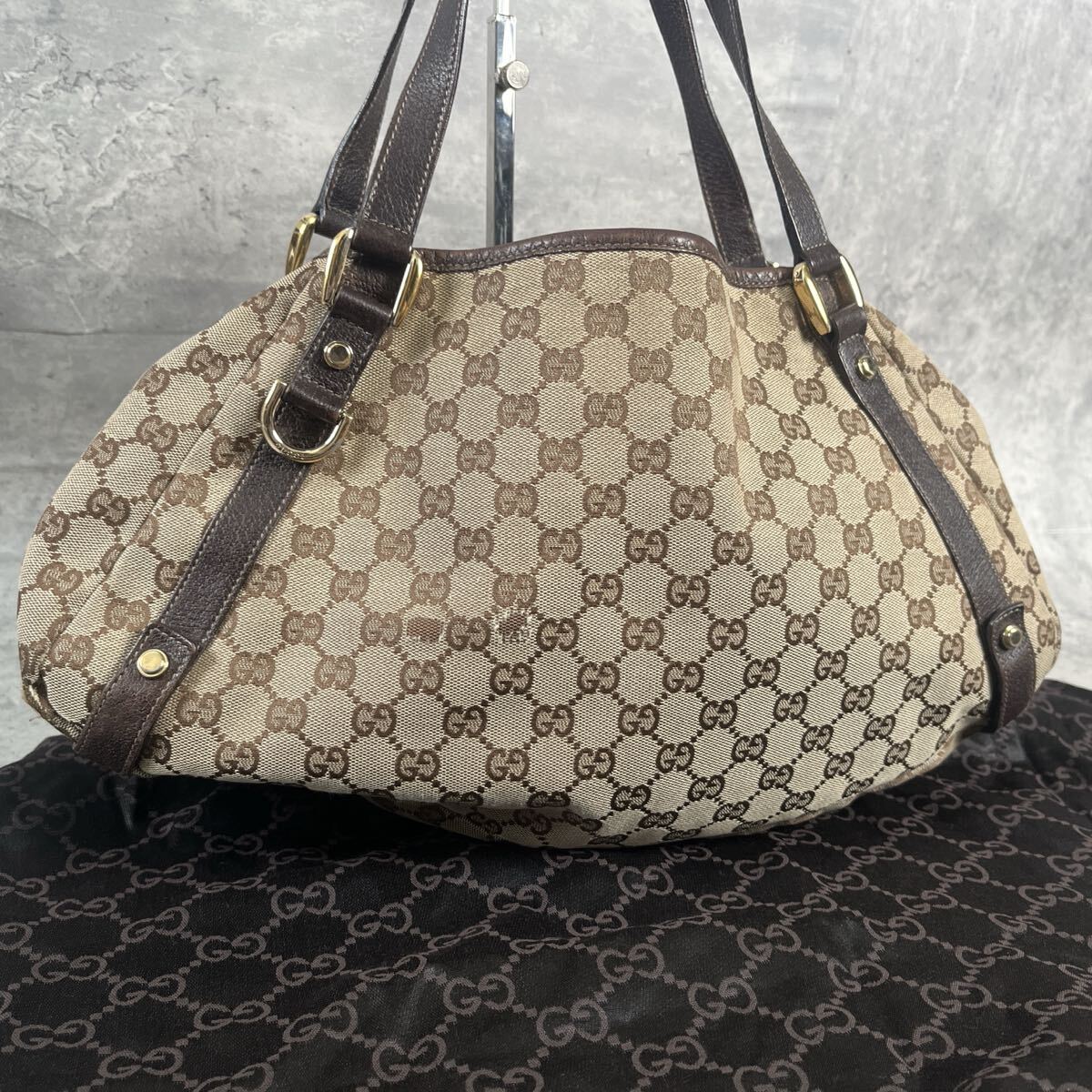 【良品】 GUCCI グッチ アビー トートバッグ ショルダーバッグ GGキャンバス レザー 肩掛け A4拍卖