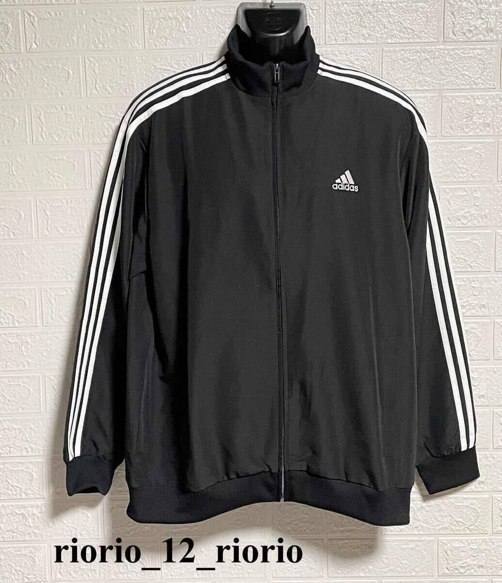 803 美品 adidas アディダス スリーストライプナイロンジャケット 大きいサイズ メンズ size2XL拍卖