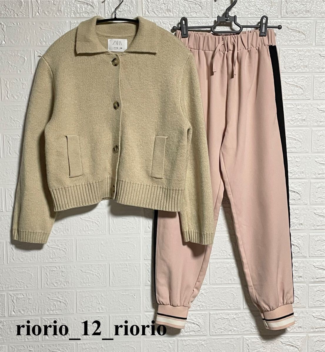 788 ZARA ザラ 女の子まとめ売り ウール入りカーディガン うす手ジョガーパンツ 2枚セット size152拍卖
