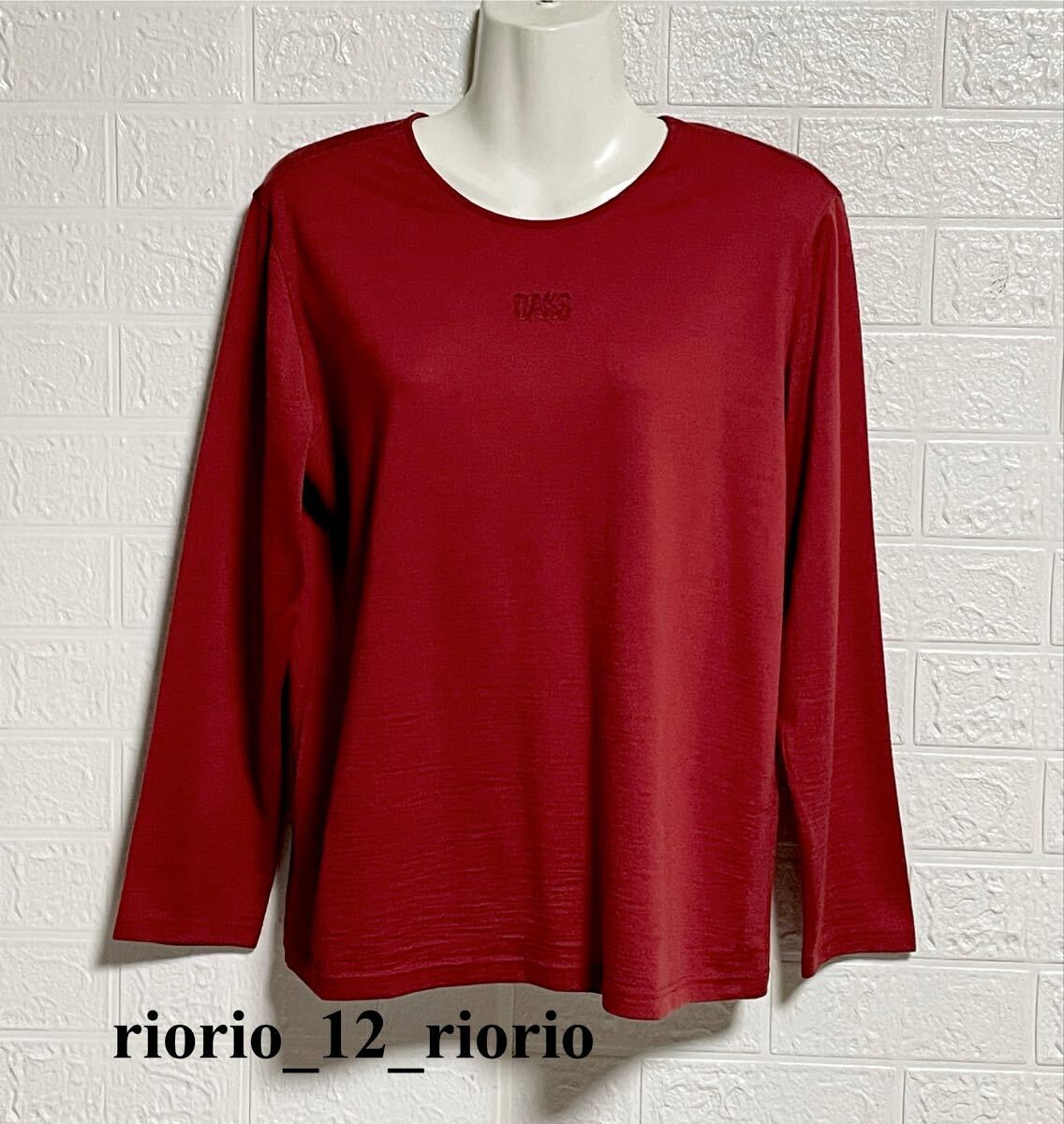 809 DAKS LONDON ダックスロンドン ウールロングスリーブカットソー うす手セーター ロゴ刺繍 sizeL拍卖
