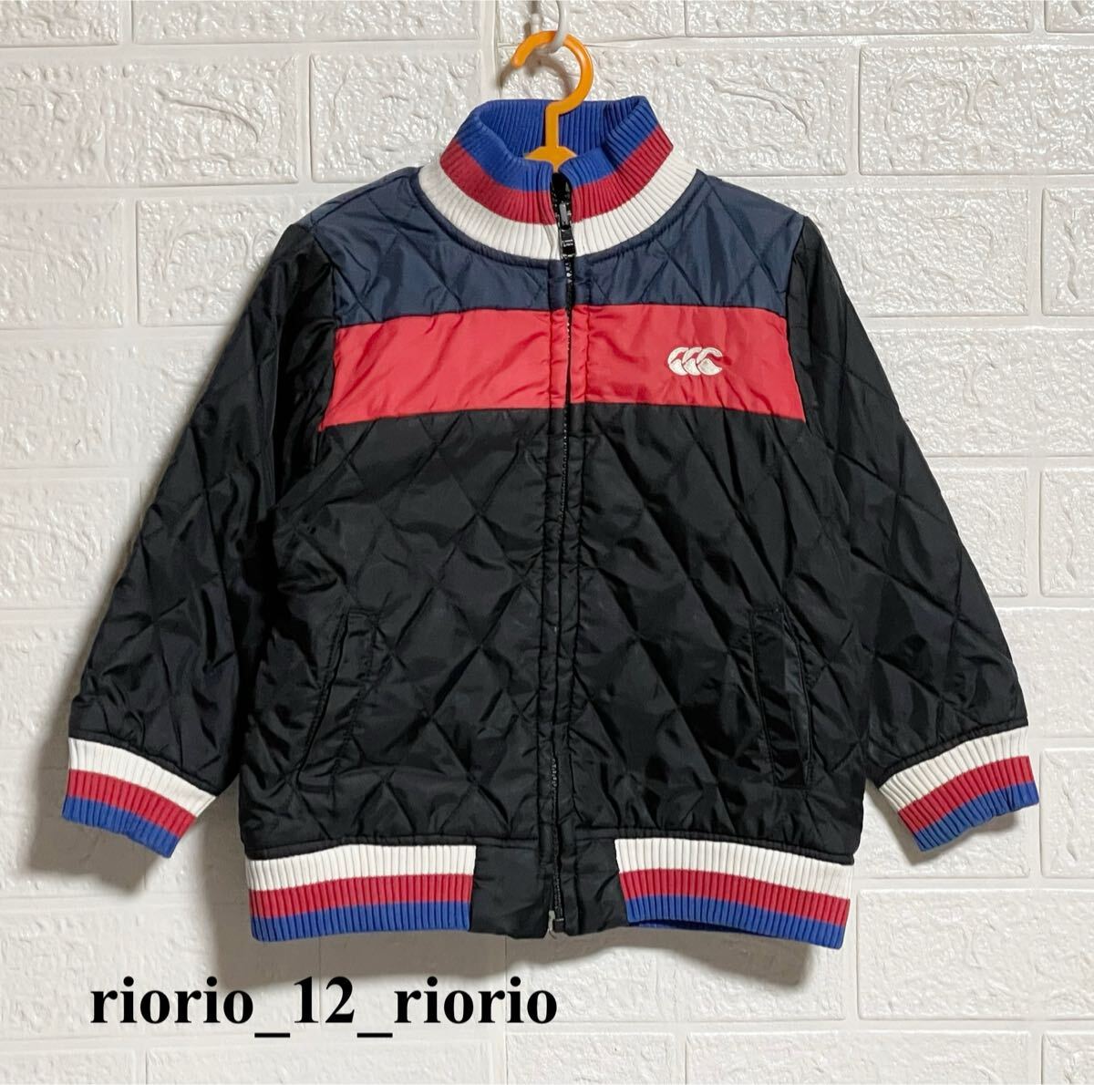 898 Canterbury カンタベリー キルティングジャケット トリコロールカラー 中綿入りジャンパー size90拍卖