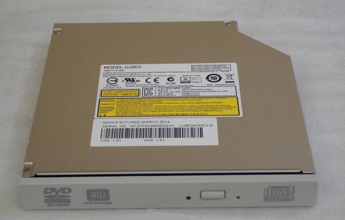 Panasonic パナソニック スーパーマルチDVDドライブ UJ8E0 DVD CD ドライブ 動作品保証#MM80160拍卖