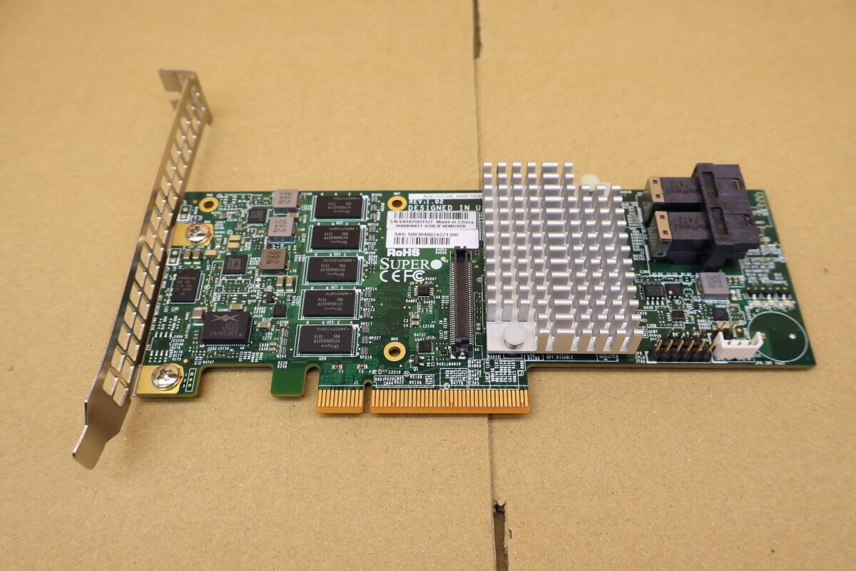 Y363# 動作品 Supermicro AOC-S3108L-H8iR / AVAGO 3108 MegaRAID / 80mmブラケット / レイドカード // Supermicro CSE-417 取外拍卖
