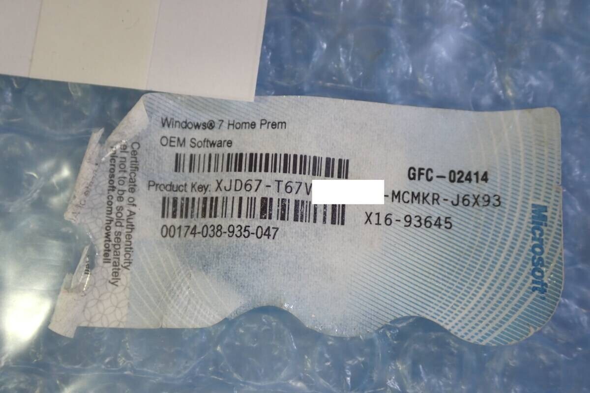 X552# 動作確認済み Windows 7 Home Prem OEM Software プロダクトキー シール拍卖